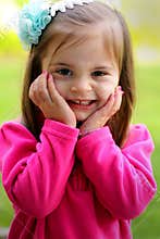 Sweet 2 year old with hair bows