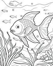 Fish coloring pages for small kids