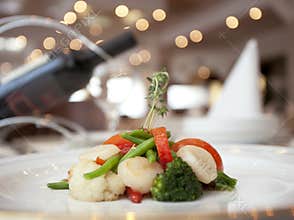Dinner with wine