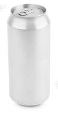 Aluminum can of beer on white