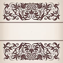 Vintage border frame decorative ornate calligraphy vector