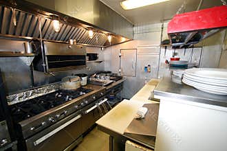 Small kitchen in a restaurant