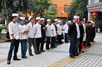 Pengzhou, China: Restaurant Staff Briefing
