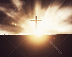 Cross at sunset.