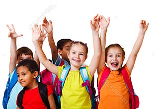Excited school aged kids