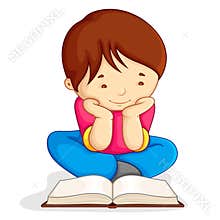 Boy reading Open Book