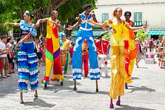 Dancers at a carnival in Old Havana