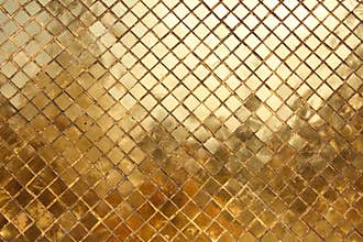 Mosaic made of gold tiles, background