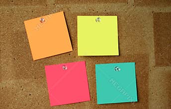 Blank colorful paper notes