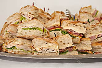 Tray of deli sandwiches