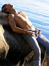 man at the beach.