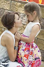 Mum consoles the daughter