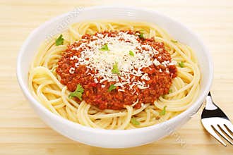 Italian Food Pasta Spaghetti Bolognese Tabletop