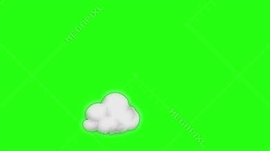 Animation smoke looping on green screen background