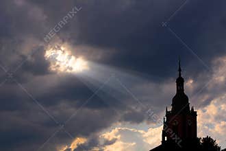Light beam to church