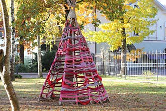 Childrens wigwam teepee in park
