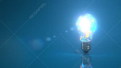 4k Animation Light Bulb Color Splash, Prores 4444