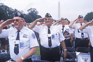 Veterans of Korean War Saluting