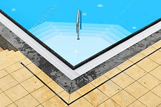 Stairs into outdoor pool