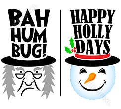 Holiday Scrooge and Snowman/eps