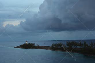 Storm Clouds Gathering Over Lighthouse Point in the Bahamas