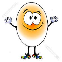 Smiling Egg Cartoon Character