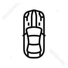 wheel car top view line icon vector illustration