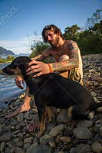 Man with dog