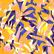 Floral picturesque seamless pattern with colored paints texture.