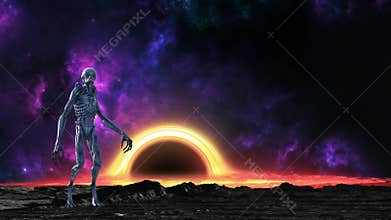 UFO Space Alien, Black Hole