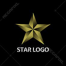 gold star logo, for companies, businesses, shops, and others