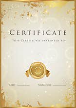 Gold Certificate / Diploma award template. Pattern