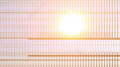 Time lapse sunrise reflected facade building.