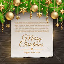 Christmas decoration and paper banner