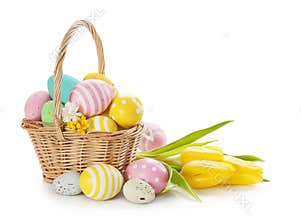 Basket with easter eggs
