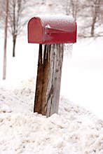Mailbox with Ice and Snow