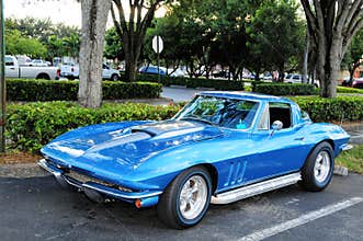Blue sports car