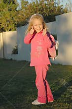 Back to school girl in pink