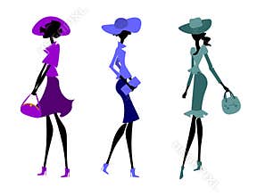 Three women in hats