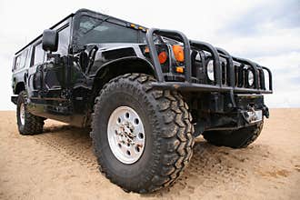 Humvee in desert
