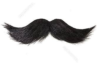 Curly moustache isolated on white