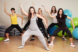 Group training in a fitness center