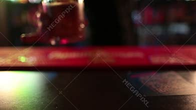 Ready-made drinks are on the bar ready to be consumed.