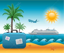Summer beach vacation background