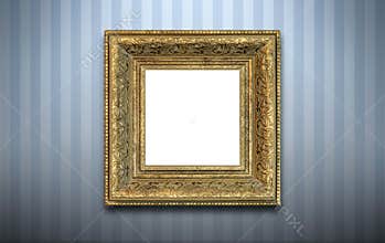 Golden frame on the wall