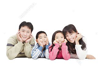 Happy asian family