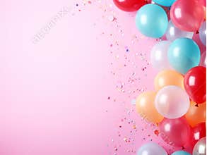 vibrant color balloons background, AIgenerated