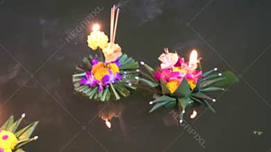 Krathong , Thailand Loy Krathong Festival , Buriram Thailand.
