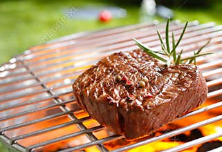 Steak on a grill