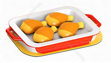 Dish with delicious chicken thighs fast food icon